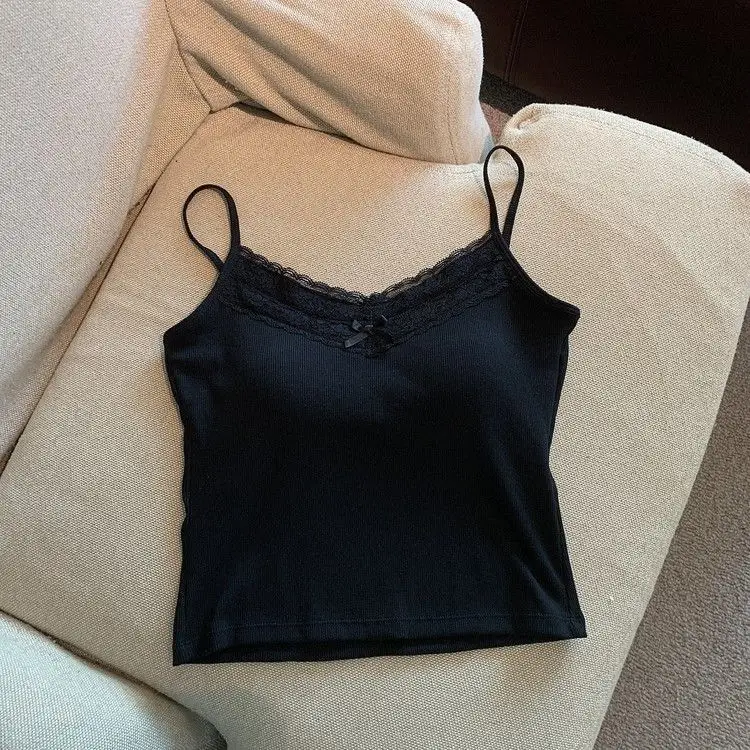 Spice Girls Lace Beautiful Strap Chest Pad Sweet Camisole Women's Pure Desire Style Sexy Outer Wear Base Shirt Inner Top