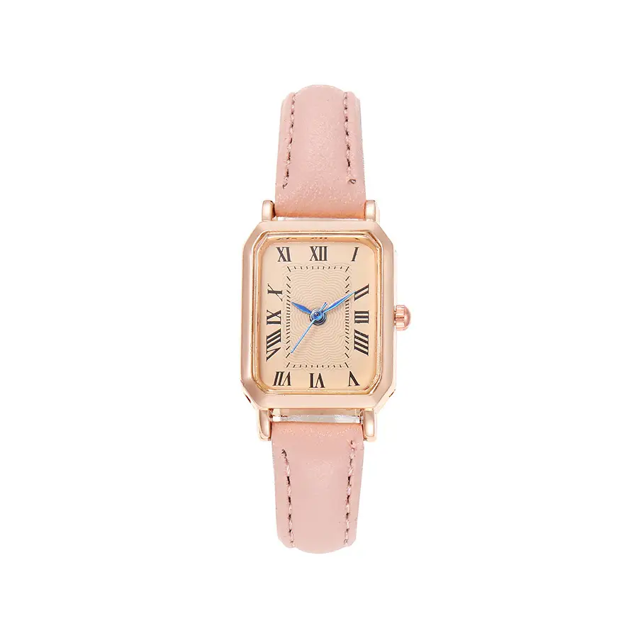 Women's Green Leather Roman Numeral Watch - Image 4