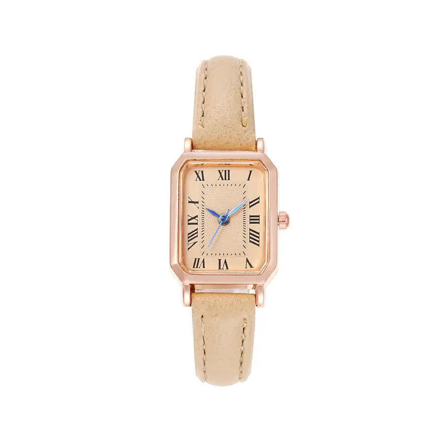 Women's Green Leather Roman Numeral Watch - Image 2