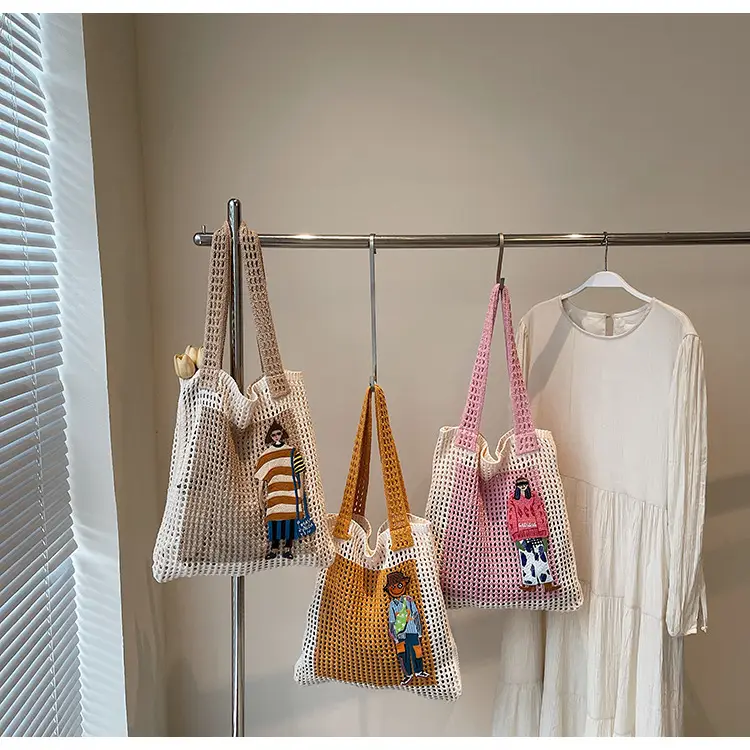 Handheld Woven Mesh Bag for Women Summer Travel — feature 10