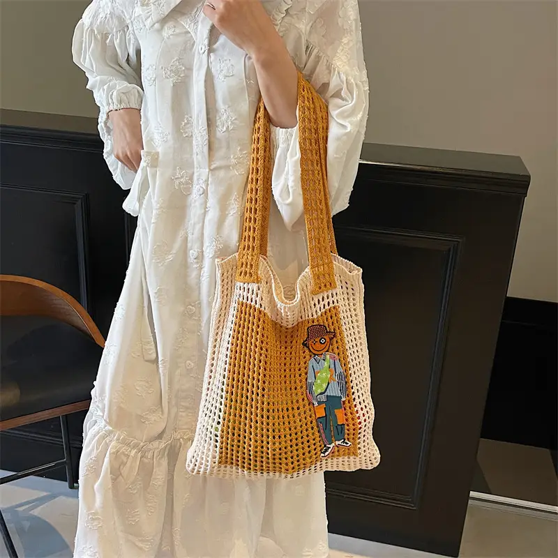 Handheld Woven Mesh Bag for Women Summer Travel — feature 11