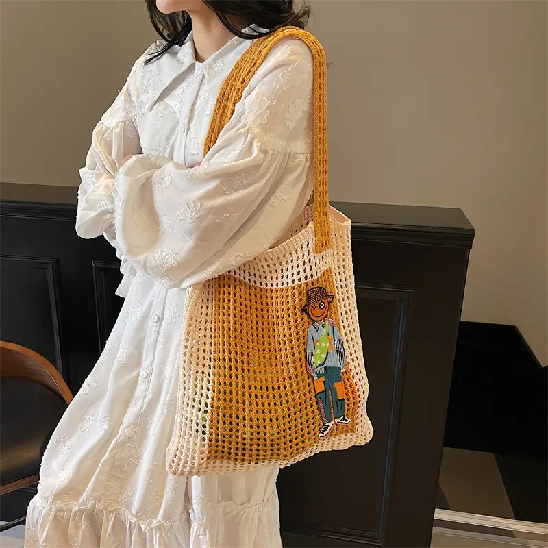 Handheld Woven Mesh Bag for Women Summer Travel — feature 13