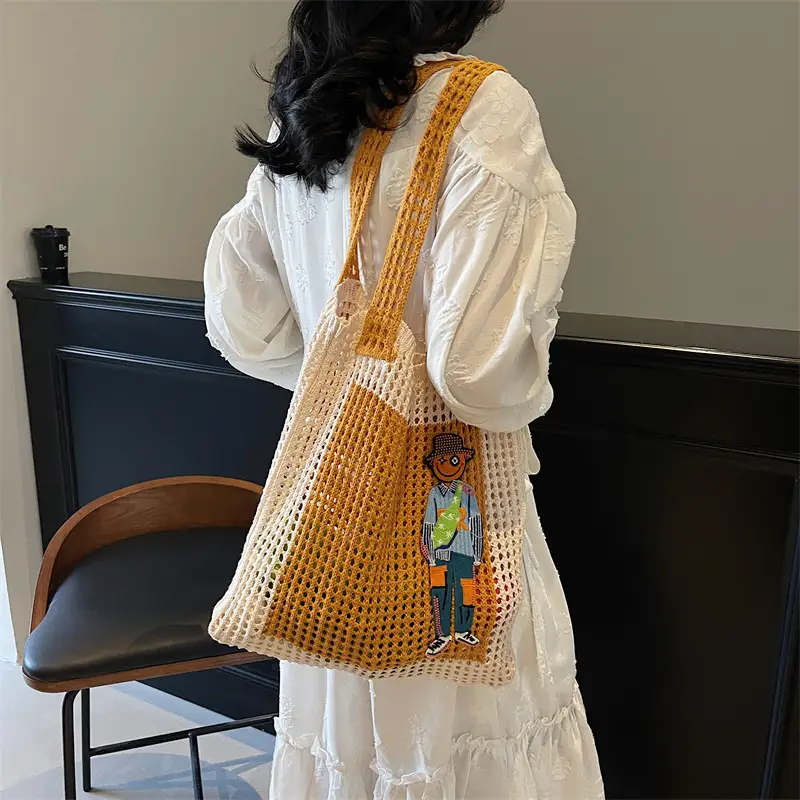 Handheld Woven Mesh Bag for Women Summer Travel — feature 14