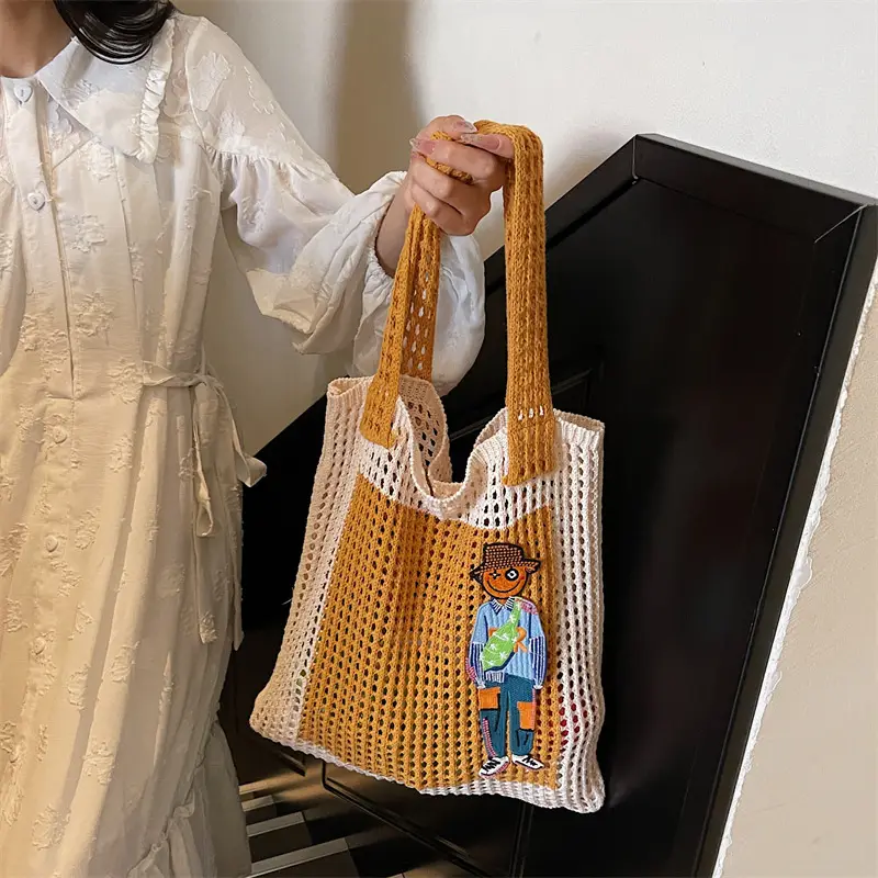 Handheld Woven Mesh Bag for Women Summer Travel — feature 15