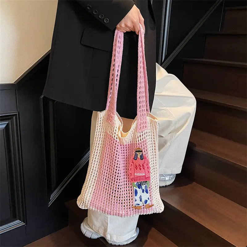 Handheld Woven Mesh Bag for Women Summer Travel — feature 17