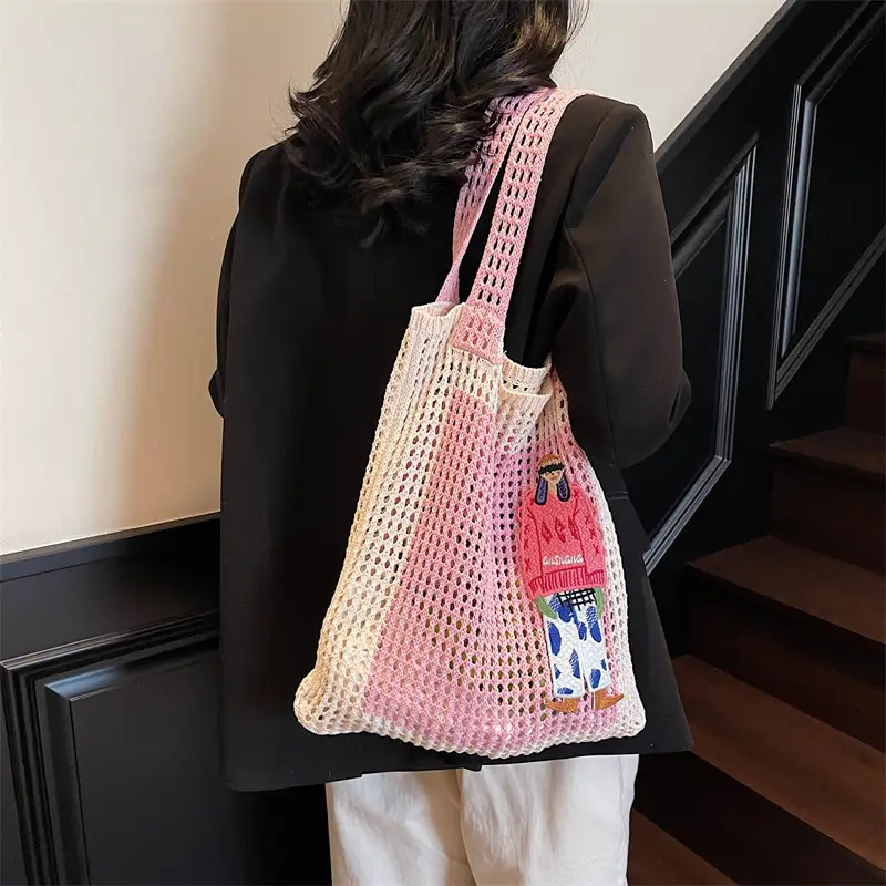 Handheld Woven Mesh Bag for Women Summer Travel — feature 18