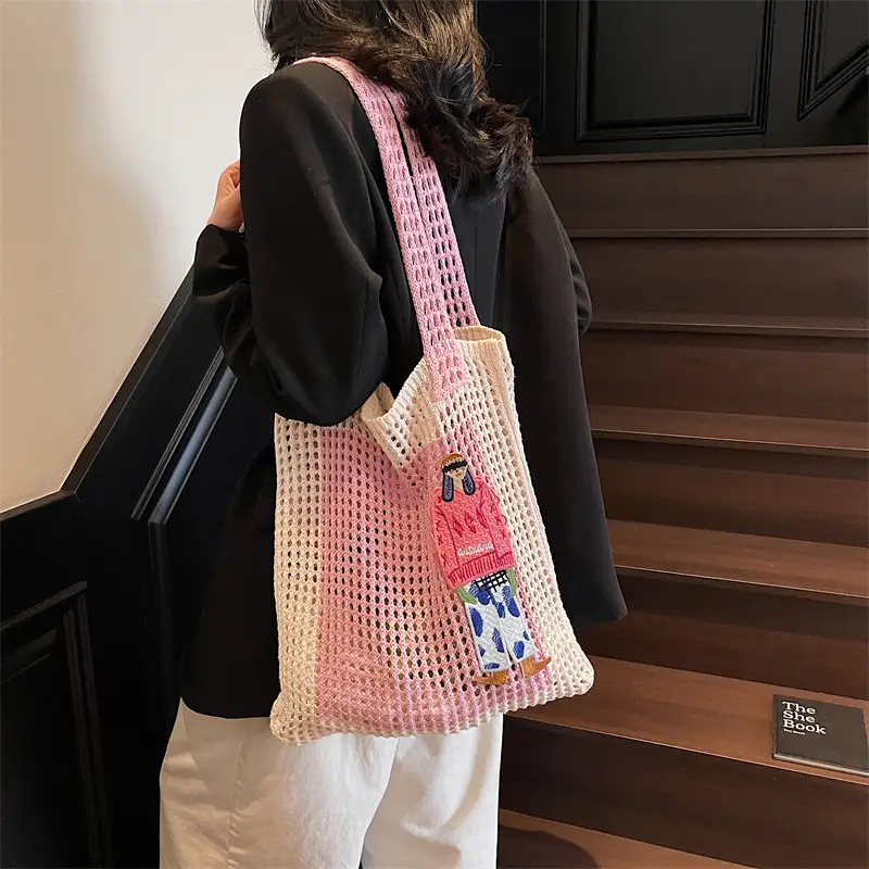 Handheld Woven Mesh Bag for Women Summer Travel — feature 20