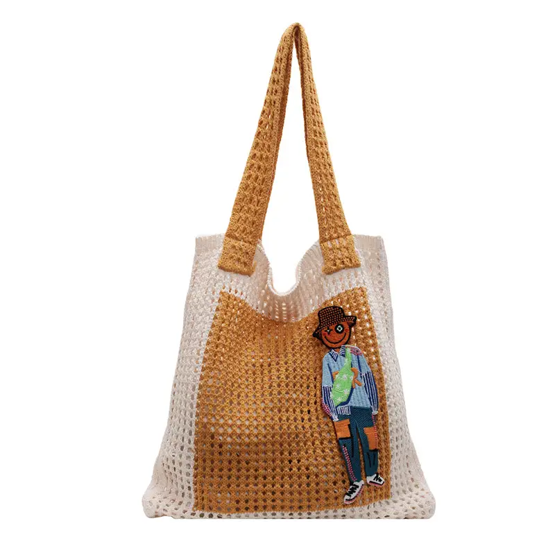 Handheld Woven Mesh Bag for Women Summer Travel - Image 3