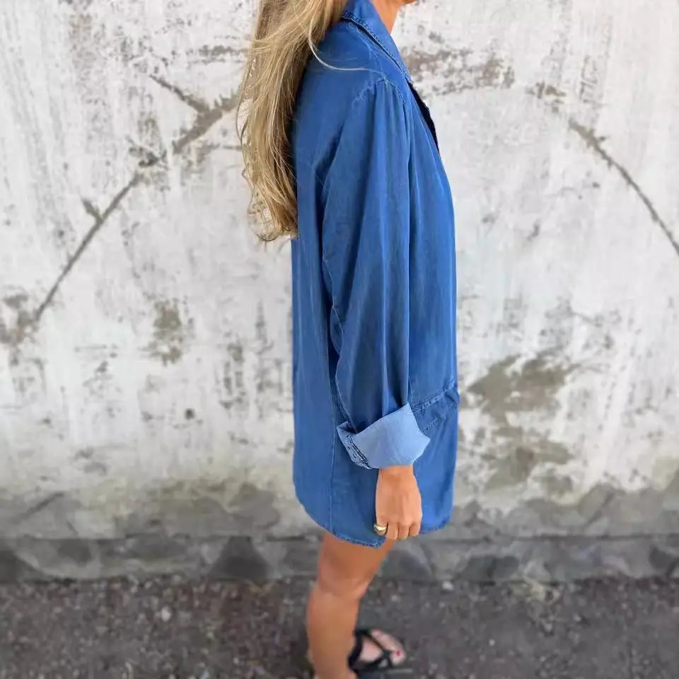 2024 Denim Jacket Collar Suit for Women - Image 6