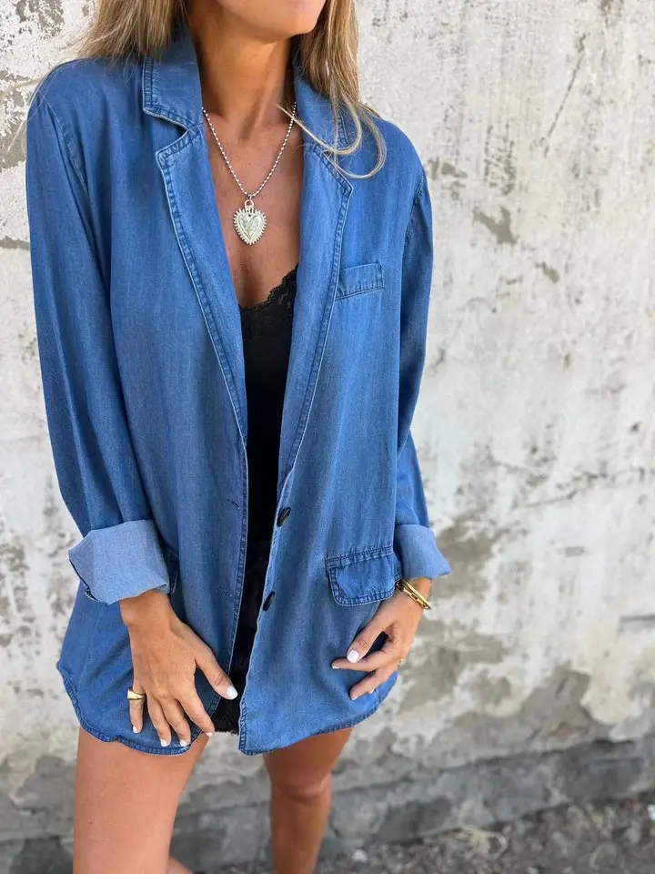 2024 Denim Jacket Collar Suit for Women — feature 2