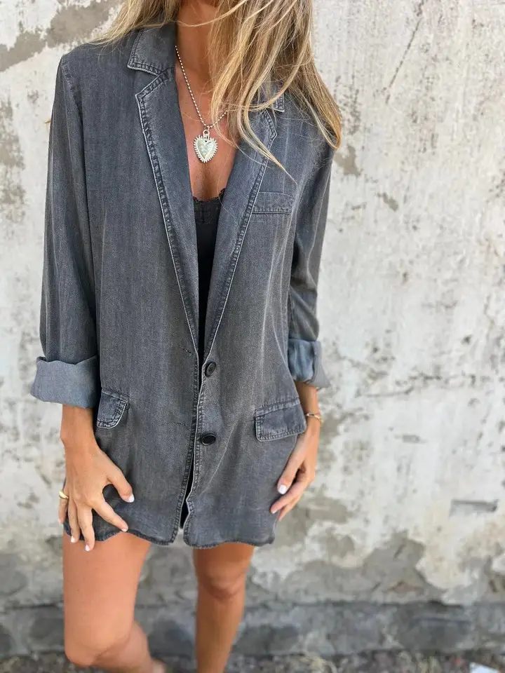 2024 Denim Jacket Collar Suit for Women — feature 9