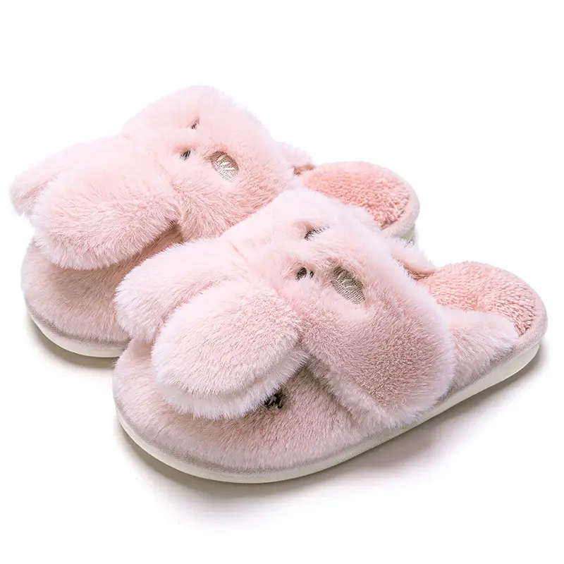 Children's Cotton Furry Slippers for Girls Autumn Winter 2024 - Image 8
