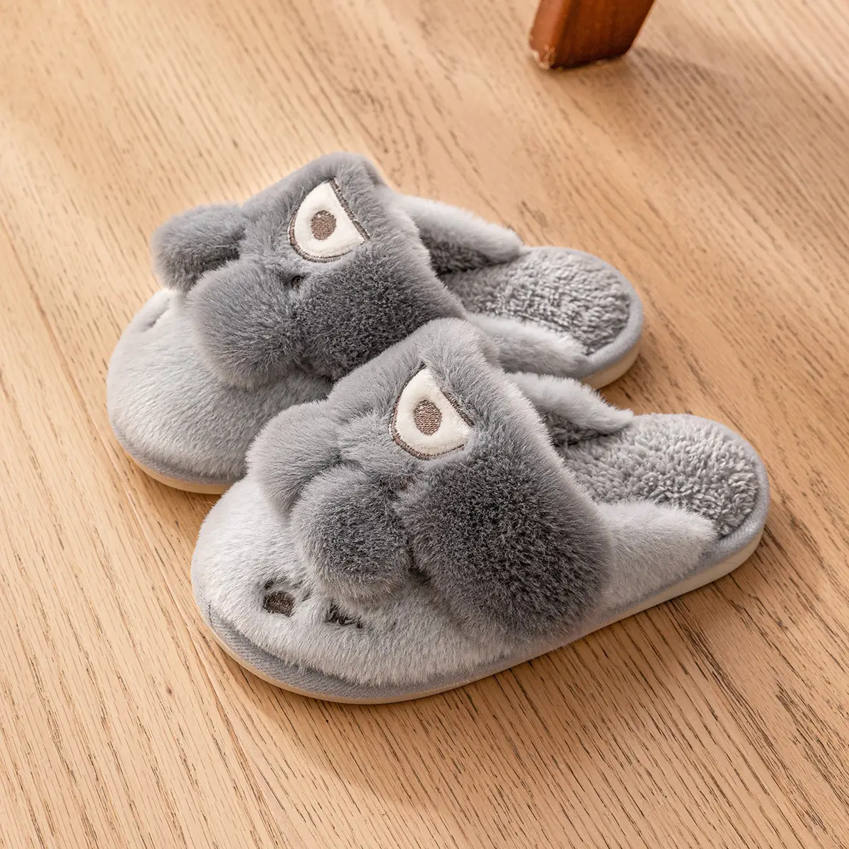 Children's Cotton Furry Slippers for Girls Autumn Winter 2024 - Image 2
