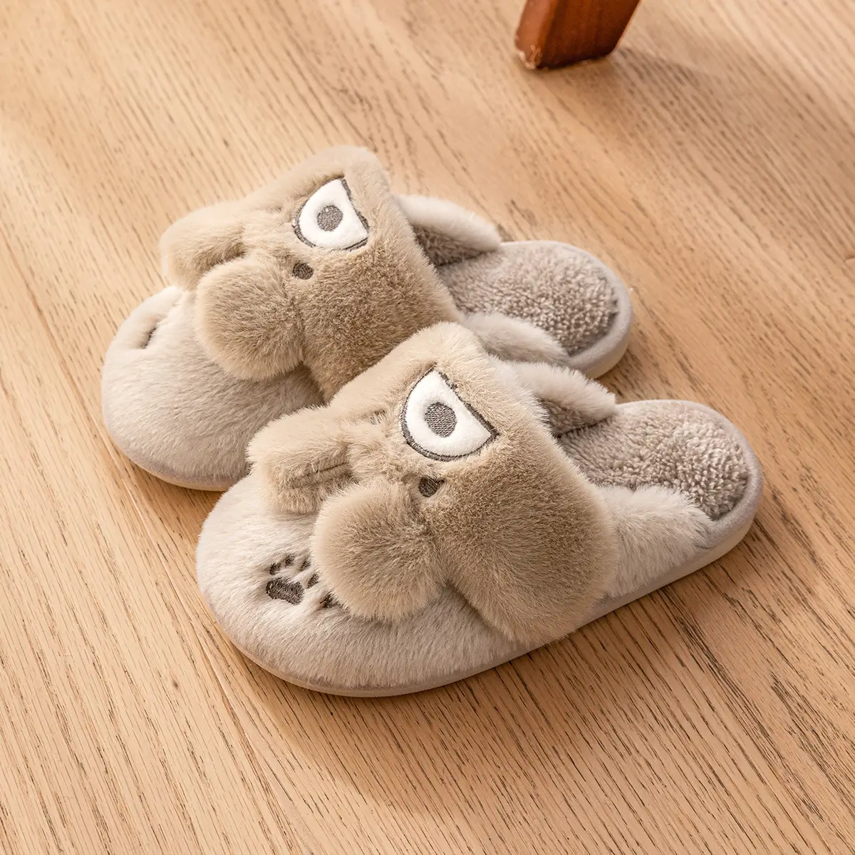 Children's Cotton Furry Slippers for Girls Autumn Winter 2024 - Image 3