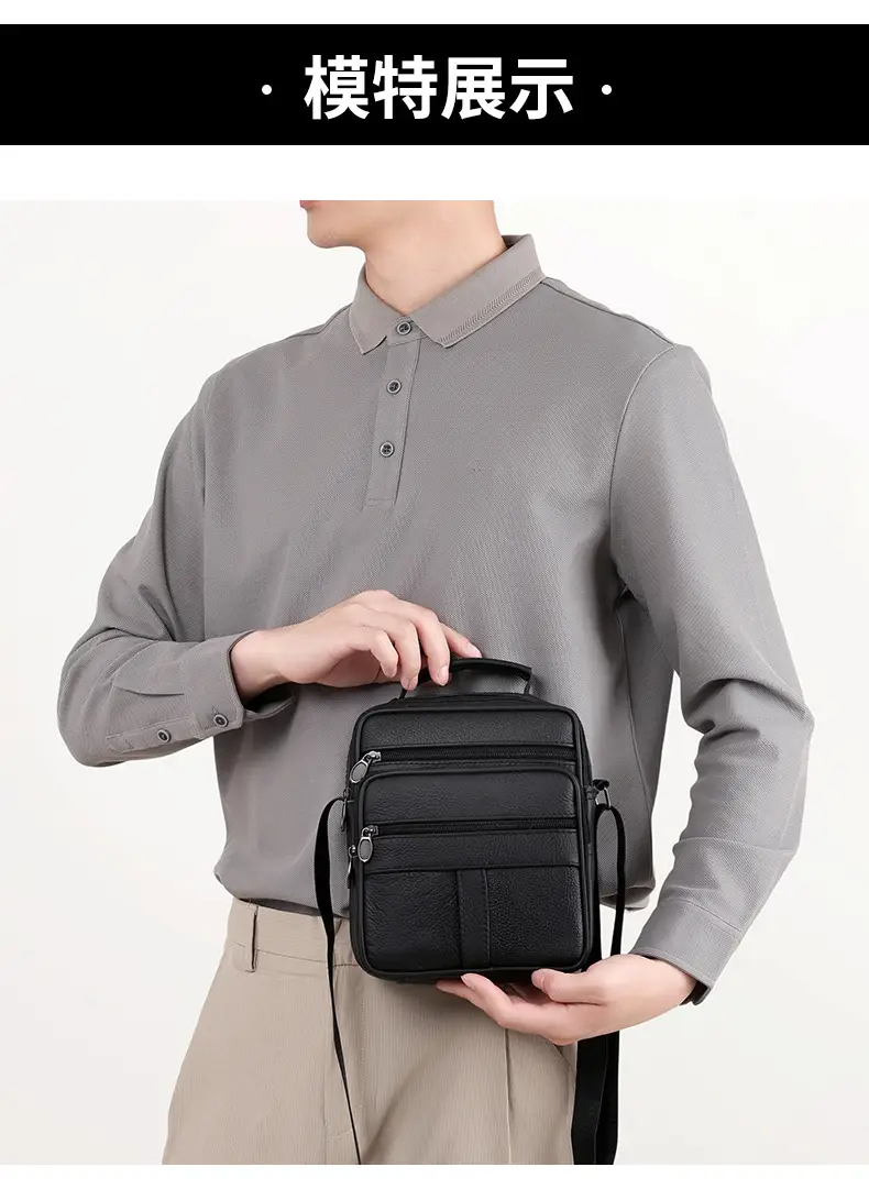 Men's Multi-Color Crossbody Shoulder Bag Large Capacity Leather — feature 20