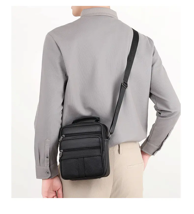 Men's Multi-Color Crossbody Shoulder Bag Large Capacity Leather — feature 22