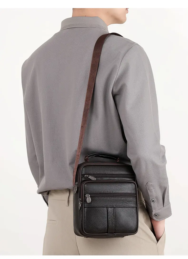 Men's Multi-Color Crossbody Shoulder Bag Large Capacity Leather — feature 25