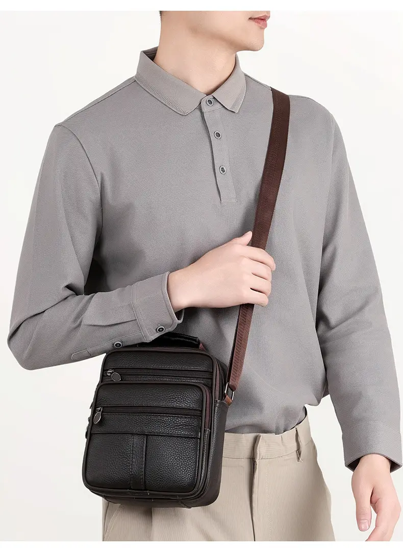 Men's Multi-Color Crossbody Shoulder Bag Large Capacity Leather — feature 26