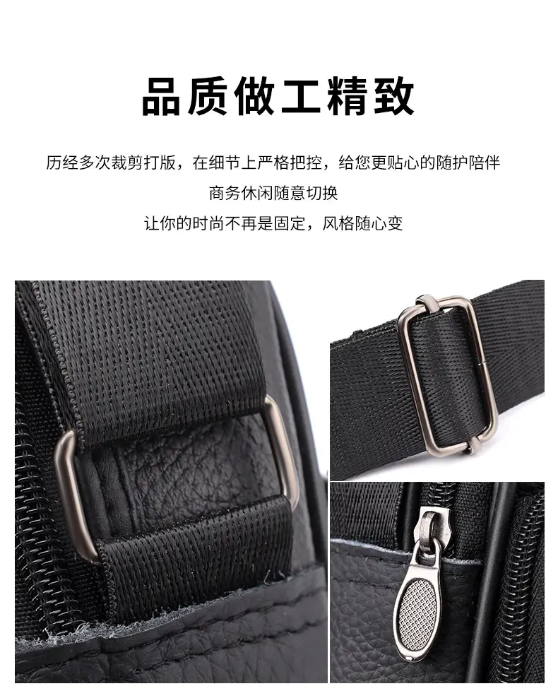 Men's Multi-Color Crossbody Shoulder Bag Large Capacity Leather — feature 4