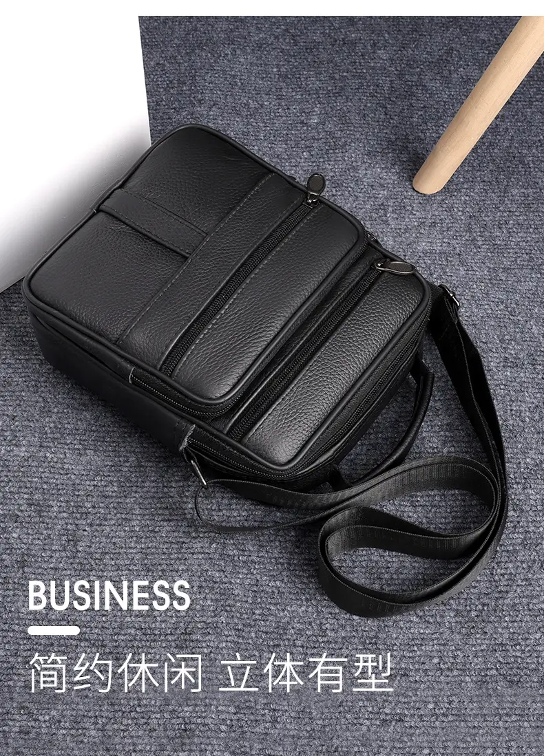 Men's Multi-Color Crossbody Shoulder Bag Large Capacity Leather — feature 6