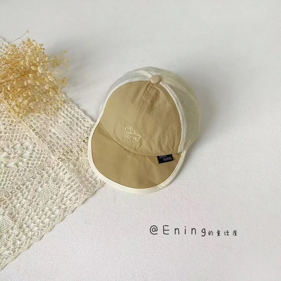 Baby Cap Sunshade Cap Black Red Mesh - Image 4
