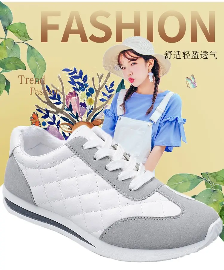 Cross-border Amazon Hot New Lace-up Casual sneaker Soft Sole All-match Forrest Gump Shoes Comfortable Student White Shoes — feature 2