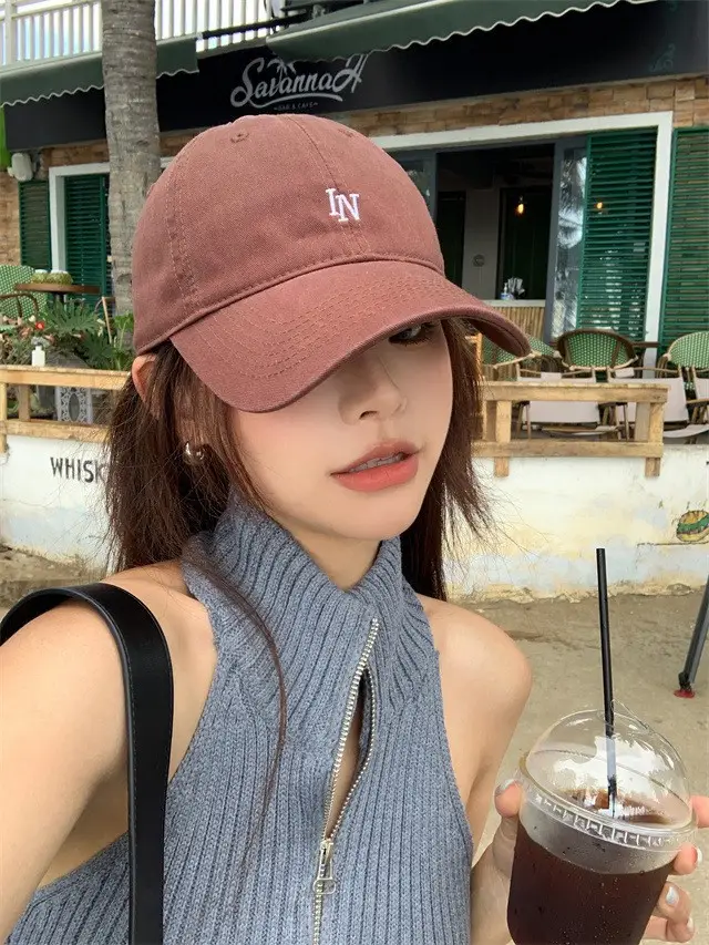 Gray Knitted Baseball Cap for Women Men Summer Travel Sports — feature 26