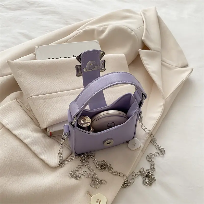 Silver Bowknot Chain Shoulder Crossbody Bag for Girls