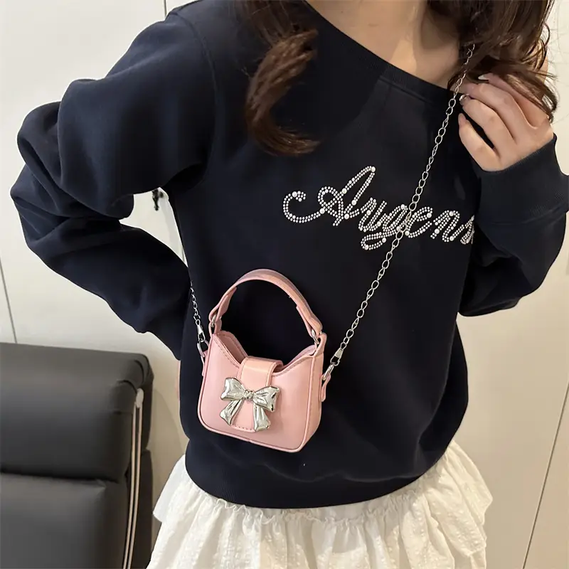 Silver Bowknot Chain Shoulder Crossbody Bag for Girls — feature 26