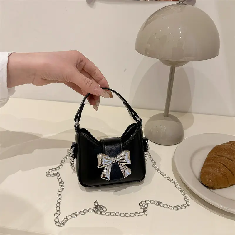 Silver Bowknot Chain Shoulder Crossbody Bag for Girls — feature 35