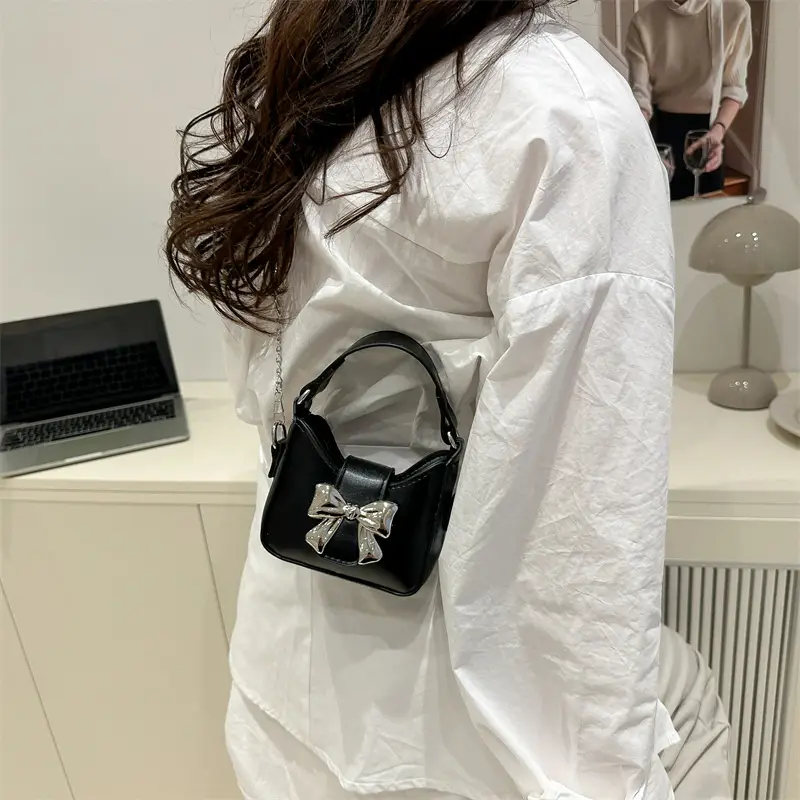 Silver Bowknot Chain Shoulder Crossbody Bag for Girls — feature 38