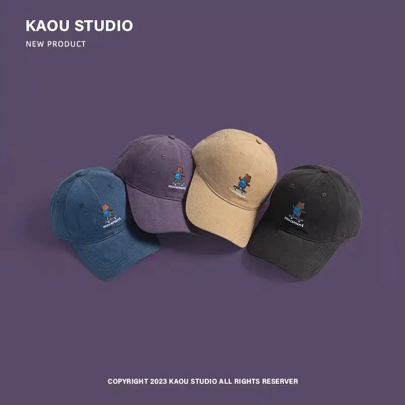 Bear Embroidered Casual Cap for Women Men - Image 6
