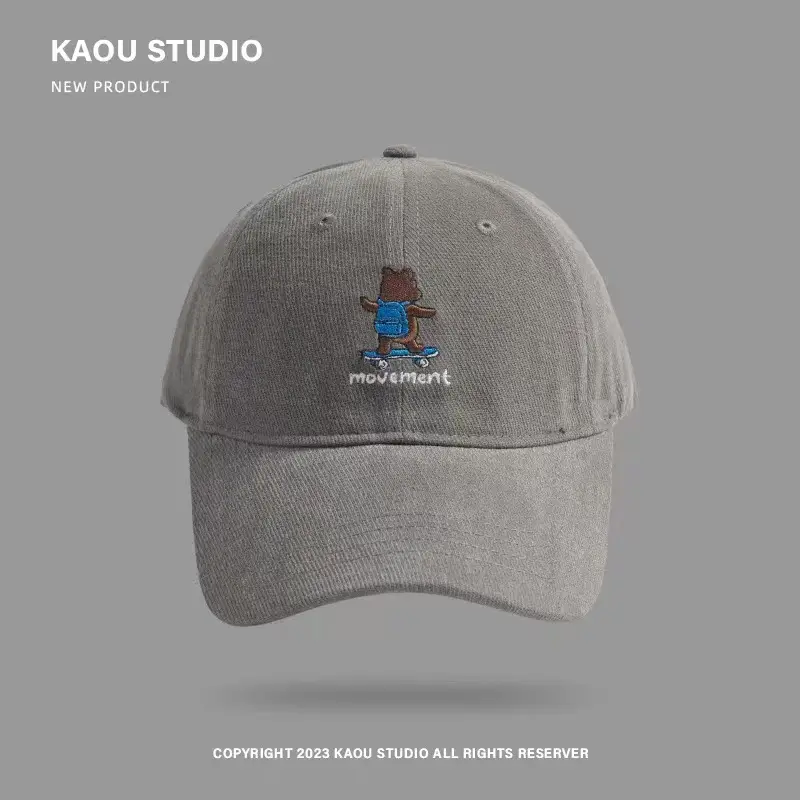 Bear Embroidered Casual Cap for Women Men - Image 3