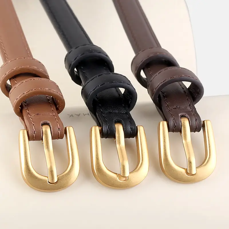 2025 Korean Style Women's Belt Genuine Leather Needle Buckle