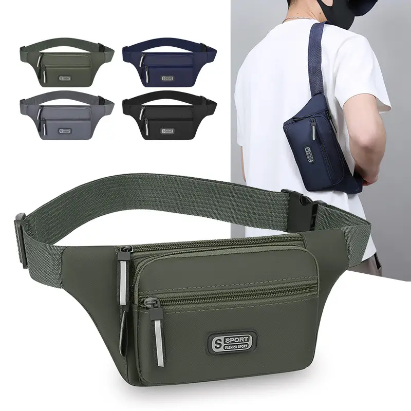Unisex Sports Waist Bag Lightweight Shoulder Crossbody Business Cash Bag - Image 6