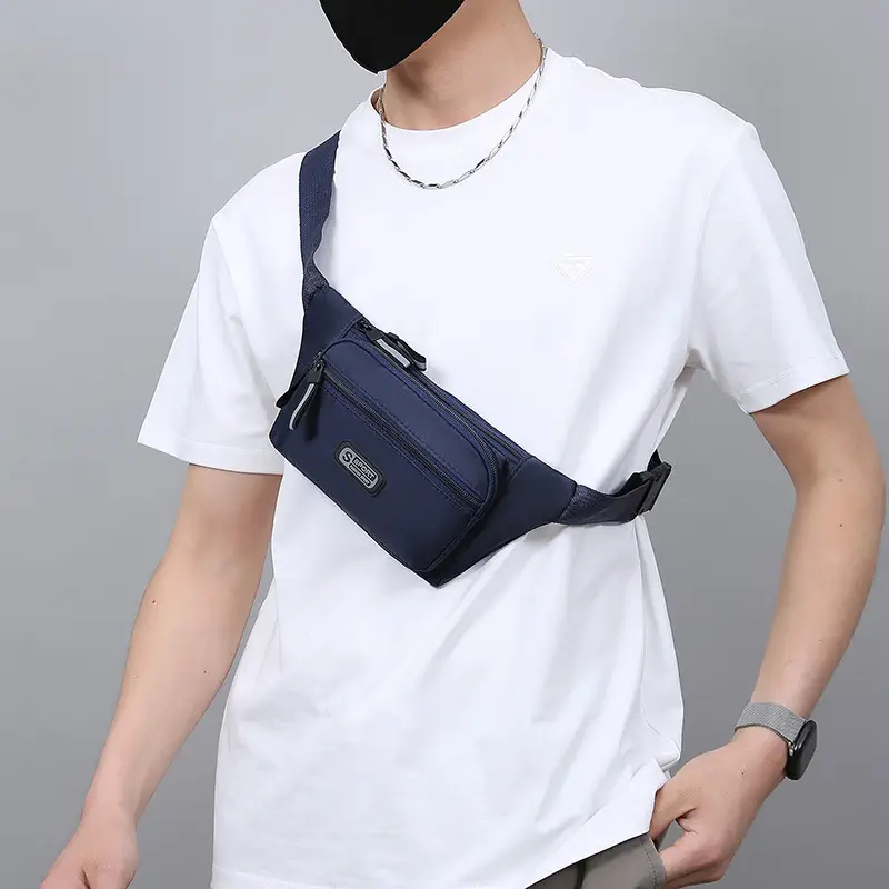 Unisex Sports Waist Bag Lightweight Shoulder Crossbody Business Cash Bag - Image 8