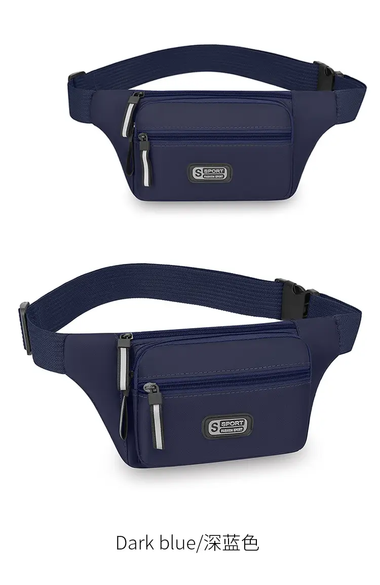 Unisex Sports Waist Bag Lightweight Shoulder Crossbody Business Cash Bag — feature 11