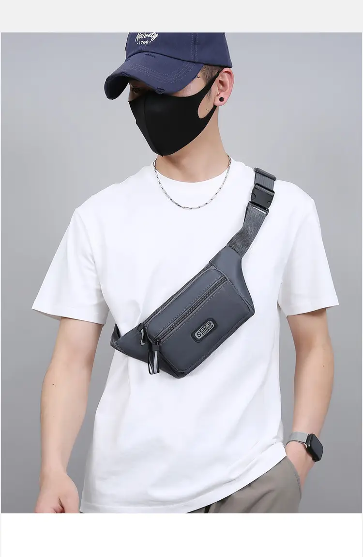 Unisex Sports Waist Bag Lightweight Shoulder Crossbody Business Cash Bag — feature 26