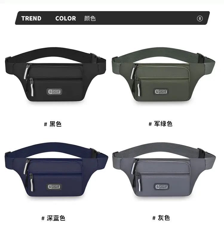 Unisex Sports Waist Bag Lightweight Shoulder Crossbody Business Cash Bag — feature 5