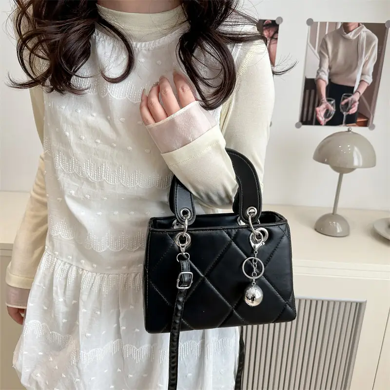 Black Quilted Princess Diana Shoulder Bag for Women
