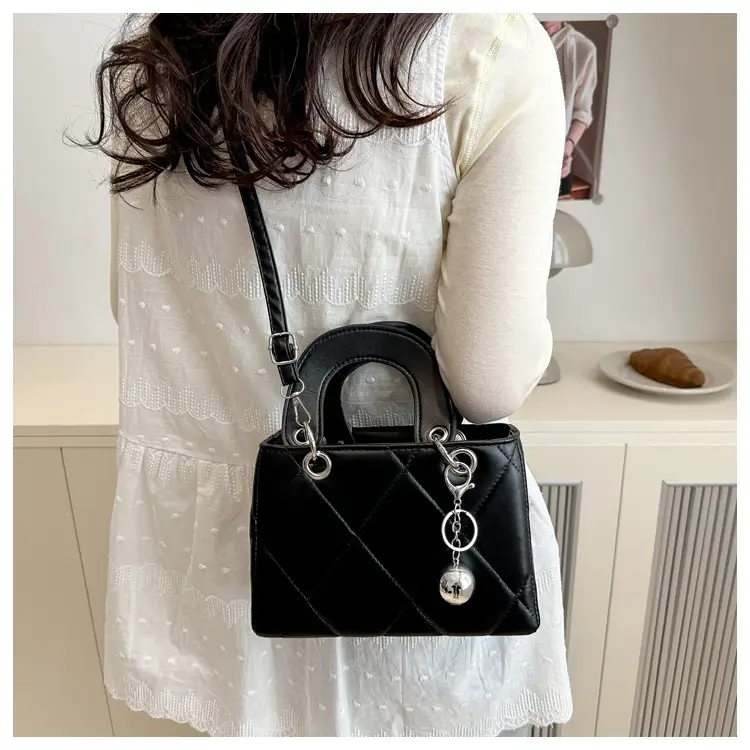Black Quilted Princess Diana Shoulder Bag for Women — feature 8
