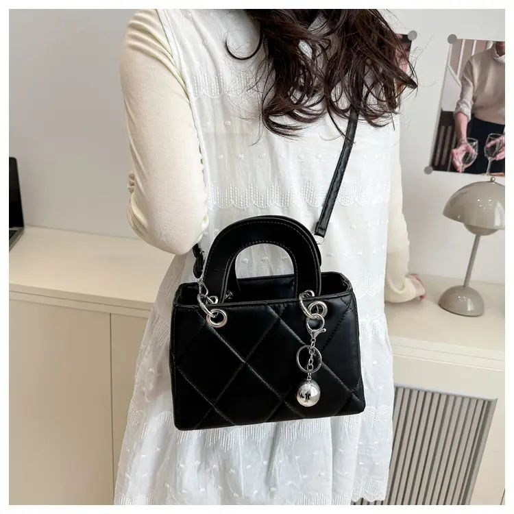 Black Quilted Princess Diana Shoulder Bag for Women — feature 9