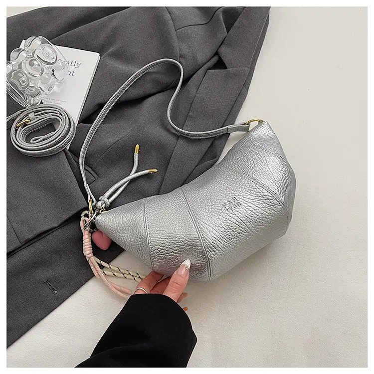 Silver One-Shoulder Crossbody Bag for Women - Image 2
