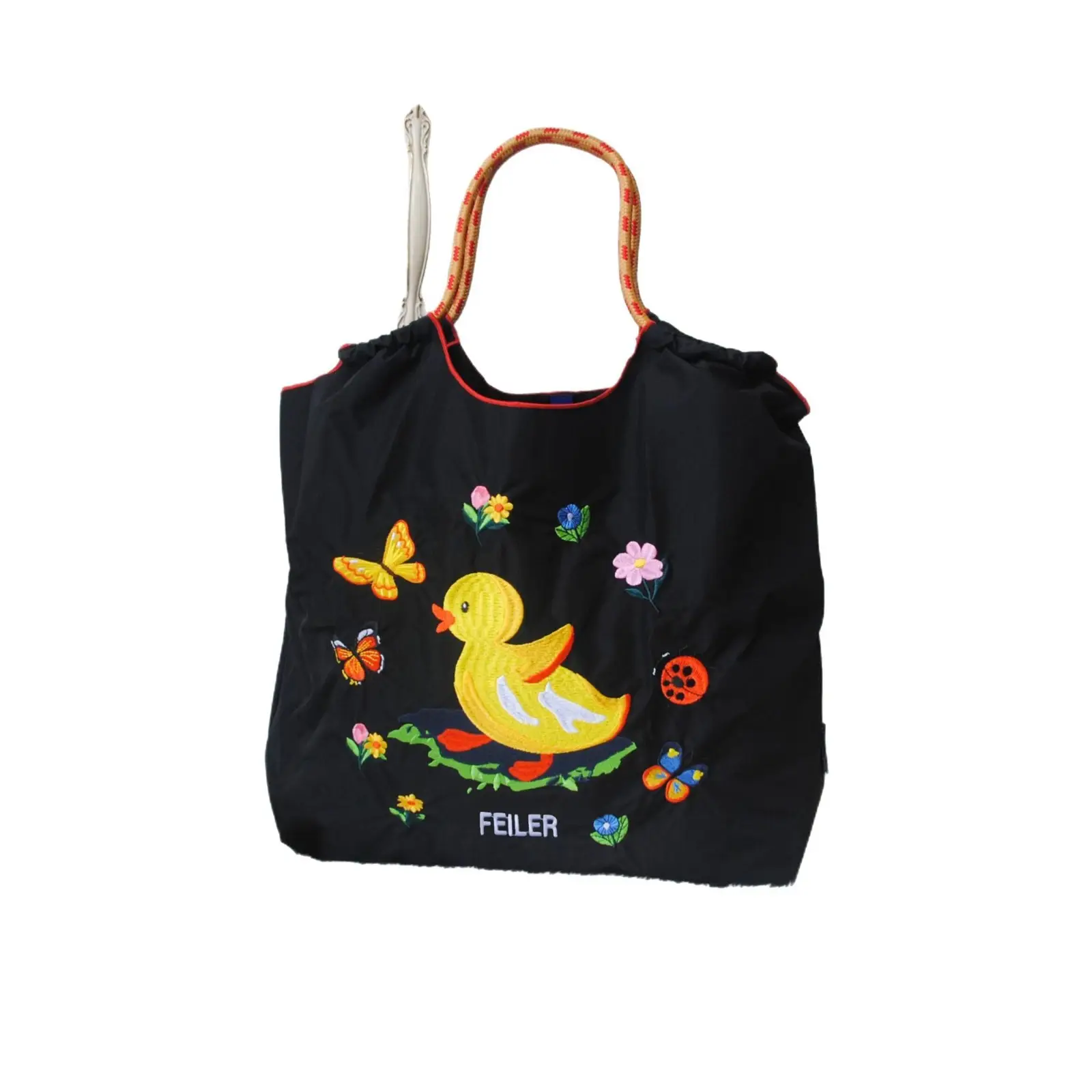 2025 Embroidered Duck Crossbody Bag Black White - Image 28