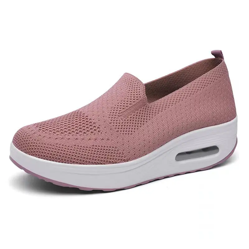 Foreign Trade Fly-Knit Women's Shoes 2026 Spring Solid Color Breathable Slip-On Women's Sneakers Sock-Style Casual Women's Mesh Shoes - Image 11
