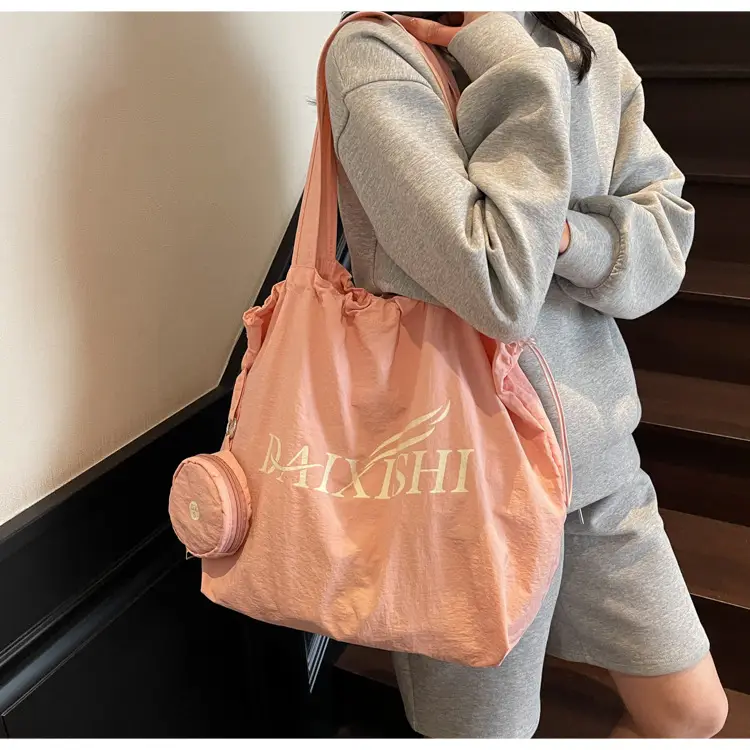 Women Canvas Shoulder Bag Pink Orange Large Capacity — feature 20