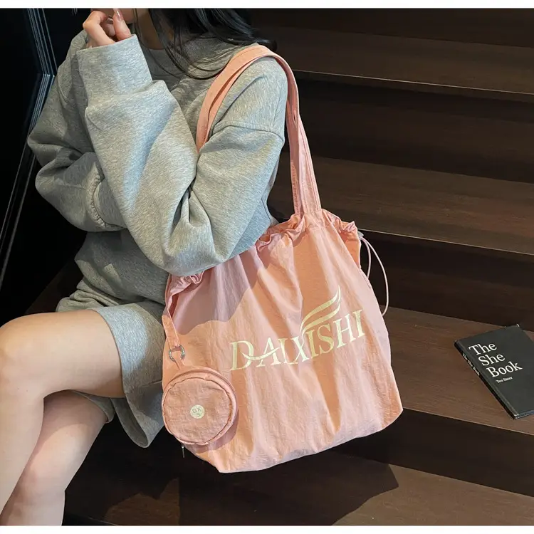 Women Canvas Shoulder Bag Pink Orange Large Capacity — feature 23