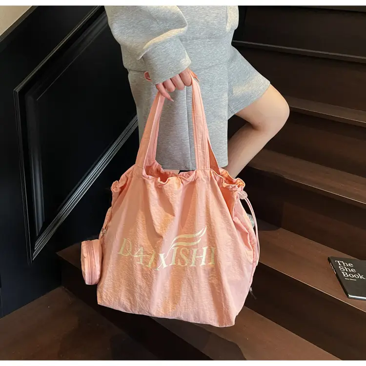 Women Canvas Shoulder Bag Pink Orange Large Capacity — feature 25