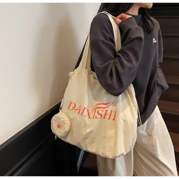 Women Canvas Shoulder Bag Pink Orange Large Capacity — feature 29