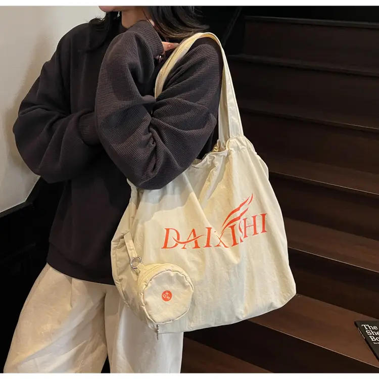 Women Canvas Shoulder Bag Pink Orange Large Capacity — feature 31